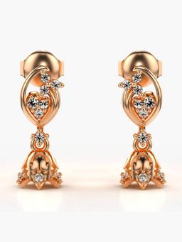 Valanova - Sterling Silver Plated with Rose Gold and Certified Lab Grown Diamond 0.18 Cts Earrings