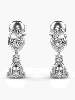 Valanova - Sterling Silver Plated with White Gold and Certified Lab Grown Diamond 0.18 Cts Earrings