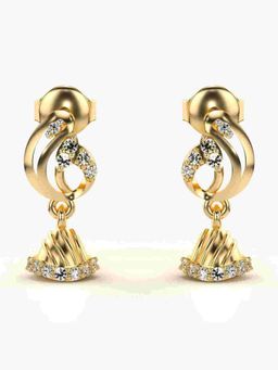 Valanova - Sterling Silver Plated with Yellow Gold and Certified Lab Grown Diamond 0.23 Cts Earrings