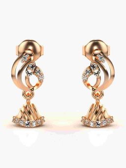 Valanova - Sterling Silver Plated with Rose Gold and Certified Lab Grown Diamond 0.23 Cts Earrings