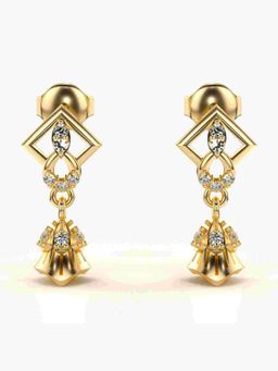 Valanova - Sterling Silver Plated with Yellow Gold and Certified Lab Grown Diamond 0.19 Cts Earrings