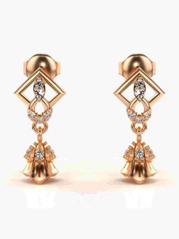 Valanova - Sterling Silver Plated with Rose Gold and Certified Lab Grown Diamond 0.19 Cts Earrings