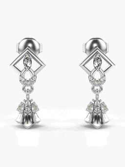 Valanova - Sterling Silver Plated with White Gold and Certified Lab Grown Diamond 0.19 Cts Earrings