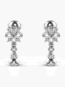 Valanova - Sterling Silver Plated with White Gold and Certified Lab Grown Diamond 0.14 Cts Earrings