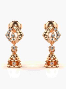 Valanova - Sterling Silver Plated with Rose Gold and Certified Lab Grown Diamond 0.18 Cts Earrings