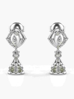 Valanova - Sterling Silver Plated with White Gold and Certified Lab Grown Diamond 0.18 Cts Earrings