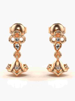 Valanova - Sterling Silver Plated with Rose Gold and Certified Lab Grown Diamond 0.13 Cts Earrings