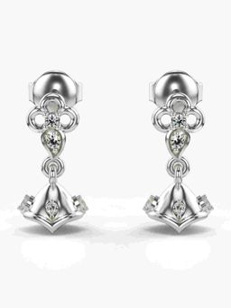 Valanova - Sterling Silver Plated with White Gold and Certified Lab Grown Diamond 0.13 Cts Earrings