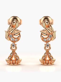Valanova - Sterling Silver Plated with Rose Gold and Certified Lab Grown Diamond 0.15 Cts Earrings