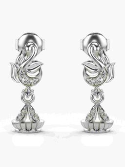 Valanova - Sterling Silver Plated with White Gold and Certified Lab Grown Diamond 0.15 Cts Earrings