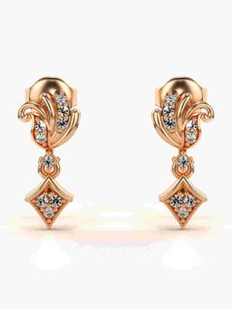 Valanova - Sterling Silver Plated with Rose Gold and Certified Lab Grown Diamond 0.16 Cts Earrings