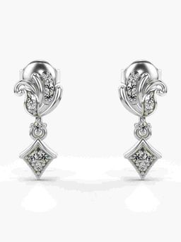 Valanova - Sterling Silver Plated with White Gold and Certified Lab Grown Diamond 0.16 Cts Earrings