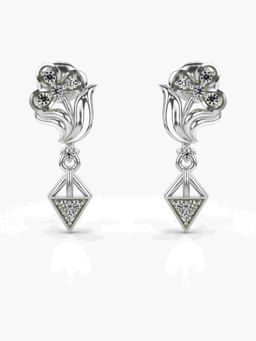 Valanova - Sterling Silver Plated with White Gold and Certified Lab Grown Diamond 0.18 Cts Earrings