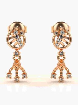 Valanova - Sterling Silver Plated with Rose Gold and Certified Lab Grown Diamond 0.14 Cts Earrings