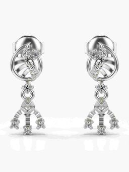 Valanova - Sterling Silver Plated with White Gold and Certified Lab Grown Diamond 0.14 Cts Earrings