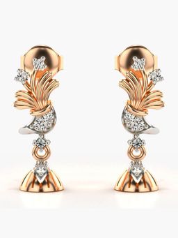 Valanova - Sterling Silver Plated with Rose Gold and Certified Lab Grown Diamond 0.16 Cts Earrings