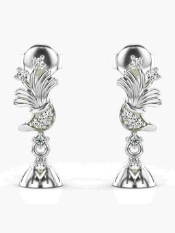 Valanova - Sterling Silver Plated with White Gold and Certified Lab Grown Diamond 0.16 Cts Earrings