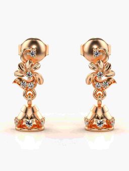 Valanova - Sterling Silver Plated with Rose Gold and Certified Lab Grown Diamond 0.18 Cts Earrings