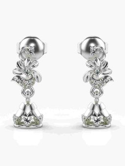 Valanova - Sterling Silver Plated with White Gold and Certified Lab Grown Diamond 0.18 Cts Earrings