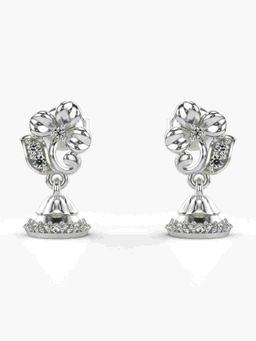 Valanova - Sterling Silver Plated with White Gold and Certified Lab Grown Diamond 0.17 Cts Earrings