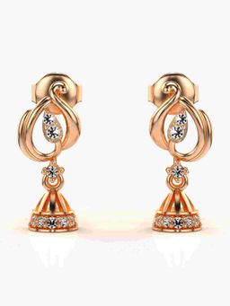 Valanova - Sterling Silver Plated with Rose Gold and Certified Lab Grown Diamond 0.16 Cts Earrings