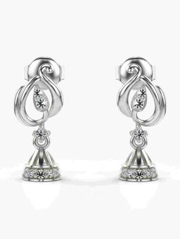 Valanova - Sterling Silver Plated with White Gold and Certified Lab Grown Diamond 0.16 Cts Earrings