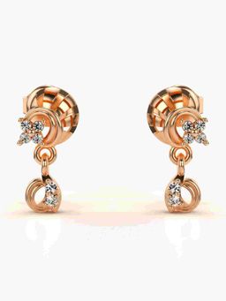 Valanova - Sterling Silver Plated with Rose Gold and Certified Lab Grown Diamond 0.11 Cts Earrings