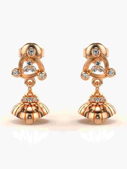 Valanova - Sterling Silver Plated with Rose Gold and Certified Lab Grown Diamond 0.16 Cts Earrings