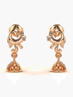 Valanova - Sterling Silver Plated with Rose Gold and Certified Lab Grown Diamond 0.09 Cts Earrings