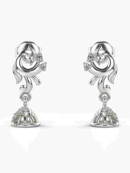 Valanova - Sterling Silver Plated with White Gold and Certified Lab Grown Diamond 0.09 Cts Earrings