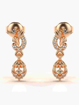 Valanova - Sterling Silver Plated with Rose Gold and Certified Lab Grown Diamond 0.15 Cts Earrings