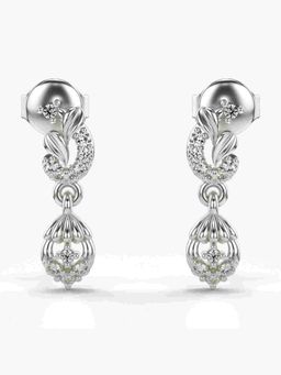 Valanova - Sterling Silver Plated with White Gold and Certified Lab Grown Diamond 0.15 Cts Earrings
