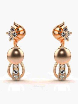 Valanova - Sterling Silver Plated with Rose Gold and Certified Lab Grown Diamond 0.16 Cts Earrings