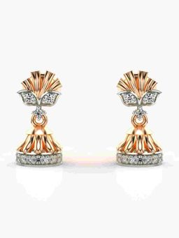 Valanova - Sterling Silver Plated with Rose Gold and Certified Lab Grown Diamond 0.17 Cts Earrings