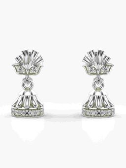 Valanova - Sterling Silver Plated with White Gold and Certified Lab Grown Diamond 0.17 Cts Earrings