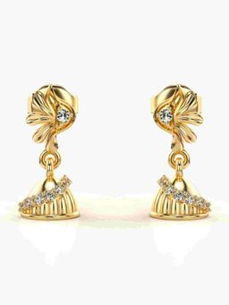 Valanova - Sterling Silver Plated with Yellow Gold and Certified Lab Grown Diamond 0.13 Cts Earrings