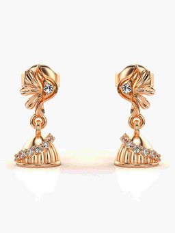 Valanova - Sterling Silver Plated with Rose Gold and Certified Lab Grown Diamond 0.13 Cts Earrings