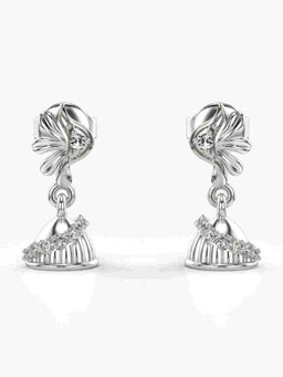 Valanova - Sterling Silver Plated with White Gold and Certified Lab Grown Diamond 0.13 Cts Earrings