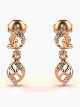 Valanova - Sterling Silver Plated with Rose Gold and Certified Lab Grown Diamond 0.12 Cts Earrings