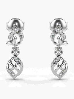 Valanova - Sterling Silver Plated with White Gold and Certified Lab Grown Diamond 0.12 Cts Earrings