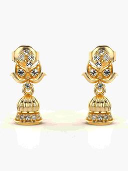 Valanova - Sterling Silver Plated with Yellow Gold and Certified Lab Grown Diamond 0.25 Cts Earrings