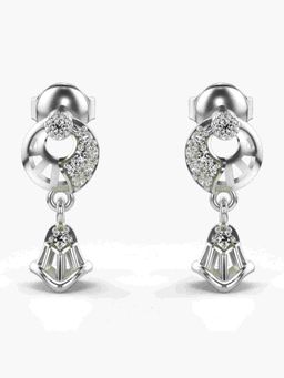 Valanova - Sterling Silver Plated with White Gold and Certified Lab Grown Diamond 0.16 Cts Earrings