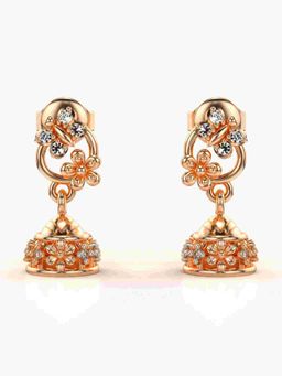 Valanova - Sterling Silver Plated with Rose Gold and Certified Lab Grown Diamond 0.14 Cts Earrings