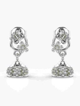 Valanova - Sterling Silver Plated with White Gold and Certified Lab Grown Diamond 0.14 Cts Earrings