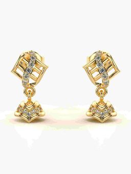 Valanova - Sterling Silver Plated with Yellow Gold and Certified Lab Grown Diamond 0.24 Cts Earrings