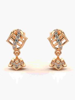 Valanova - Sterling Silver Plated with Rose Gold and Certified Lab Grown Diamond 0.24 Cts Earrings