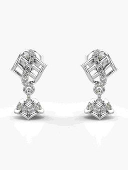 Valanova - Sterling Silver Plated with White Gold and Certified Lab Grown Diamond 0.24 Cts Earrings