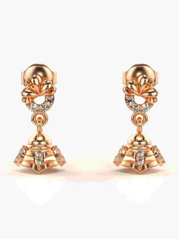 Valanova - Sterling Silver Plated with Rose Gold and Certified Lab Grown Diamond 0.19 Cts Earrings