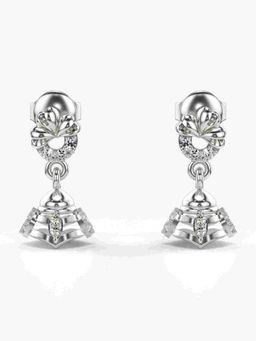 Valanova - Sterling Silver Plated with White Gold and Certified Lab Grown Diamond 0.19 Cts Earrings