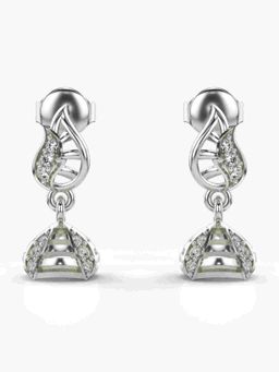 Valanova - Sterling Silver Plated with White Gold and Certified Lab Grown Diamond 0.17 Cts Earrings